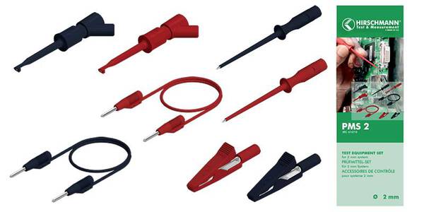 SKS Hirschmann PMS 2 Messleitungs-Set Stecker 2 mm Stecker 2 mm 1.00 m Schwarz, Rot 1 Set