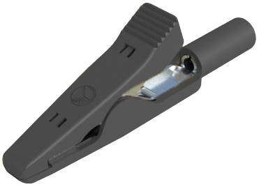 SKS Hirschmann MA 1 S sw Krokodilklemme Steckanschluss 2 mm CAT I Schwarz
