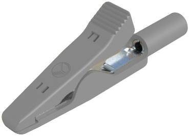 SKS Hirschmann MA 1 S gr Krokodilklemme Steckanschluss 2 mm CAT I Grau