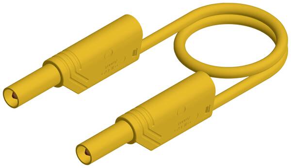 SKS Hirschmann MLS WS 50/1 ge Sicherheits-Messleitung Lamellenstecker 4 mm Lamellenstecker 4 mm 0.50 m Gelb 1 St.
