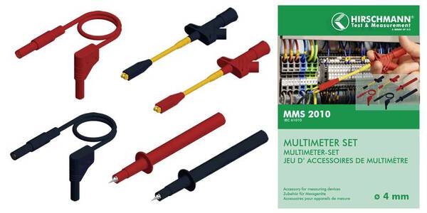 SKS Hirschmann MMS 2010 Sicherheits-Messleitungs-Set Lamellenstecker 4 mm Lamellenstecker 4 mm 1.00 m Schwarz, Rot 1 St.