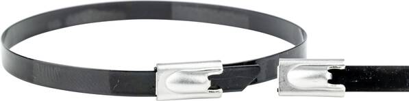 WKK ART006155 Edelstahl-Kabelbinder 125 mm 4.60 mm Schwarz 1 St.