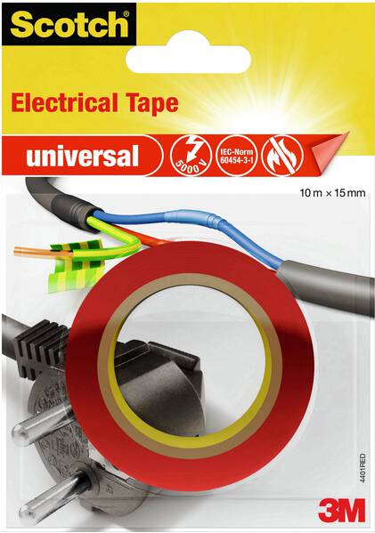 3M universal 4401RED Isolierband Scotch® Rot (L x B) 10 m x 15 mm 1 St.