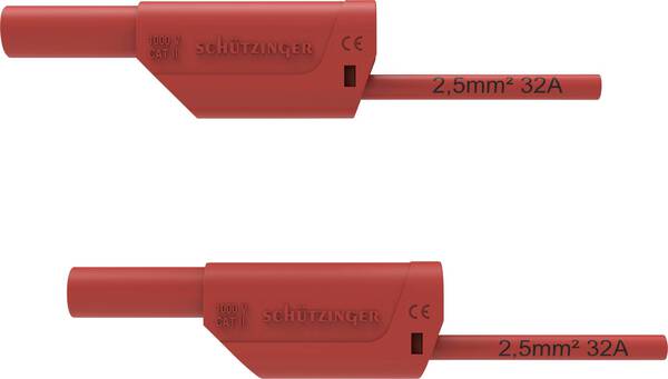 Schützinger VSFK 8500 / 2.5 / 50 / RT Sicherheits-Messleitung 4 mm-Stecker 4 mm-Stecker 50.00 cm Rot 1 St.