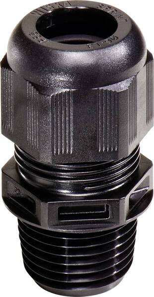 Wiska 10061495 Kabelverschraubung schlagfest, mit Zugentlastung, mit Dichtung 1/4" NPT Polyamid Schwarz (RAL 9005) 50 S