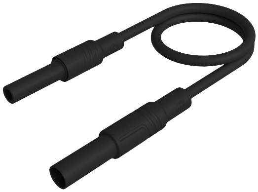 SKS Hirschmann MAL S GG-B 25/2,5 sw Sicherheits-Messleitung 4 mm Sicherheits-Stecker 4 mm Sicherheits-Buchse 25 cm Schw