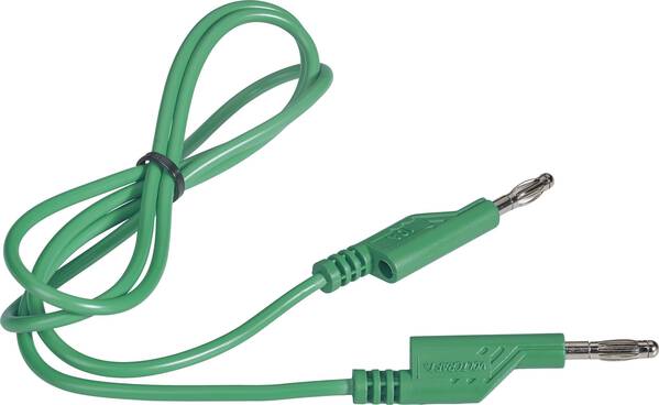 VOLTCRAFT Messleitung Lamellenstecker 4 mm Lamellenstecker 4 mm 1.00 m Grün 1 St.