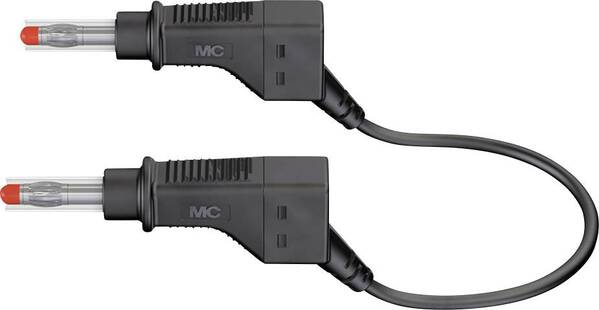 Stäubli 66.9405-10021 Sicherheits-Messleitung Lamellenstecker 4 mm Lamellenstecker 4 mm 1.00 m Schwarz 1 St.