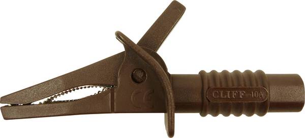 Cliff FCR7944 Sicherheits-Abgreifklemme Steckanschluss 4 mm CAT II 1000 V, CAT III 600 V Braun