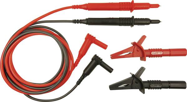 Cliff CIH29892 Sicherheits-Messleitungs-Set Stecker 4 mm Prüfspitze 1.20 m Rot, Schwarz 1 St.
