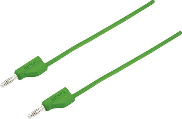 VOLTCRAFT MSB-300 Messleitung Lamellenstecker 4 mm Lamellenstecker 4 mm 1.50 m Grün 1 St.