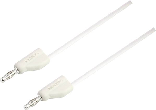 VOLTCRAFT MSB-300 Messleitung Lamellenstecker 4 mm Lamellenstecker 4 mm 0.50 m Weiß 1 St.