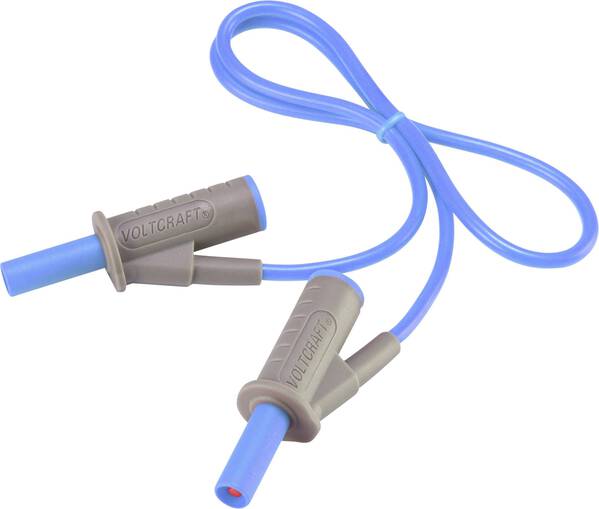 VOLTCRAFT MSB-501 Sicherheits-Messleitung Lamellenstecker 4 mm Lamellenstecker 4 mm 0.50 m Blau 1 St.