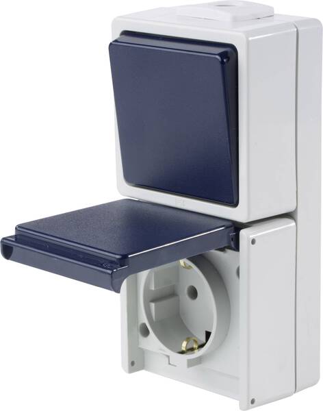 AS Schwabe 62455 Aufputz-Schalter IP54 Grau
