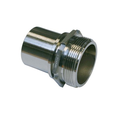TW Schlauchstutzen, glatt, Sicher.-bund, Edelstahl 1.4408, AG 3/4", SLW 19mm