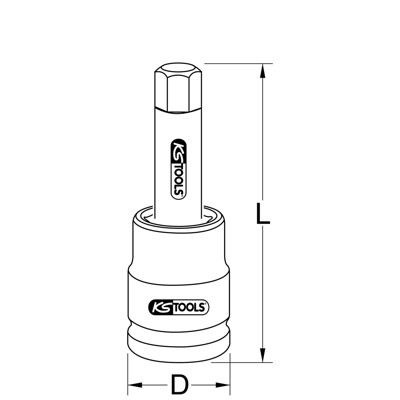 KSTOOLS® - 1" Kraft-Bit-Stecknuss Innensechskant, lang, 22mm