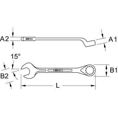KSTOOLS® - Ringmaulschlüssel, gekröpft, 2.1/8"