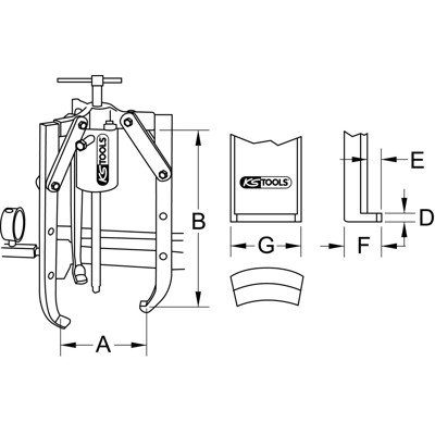 KSTOOLS® - Universal-Abzieher 3-armig, 50 t, 700mm
