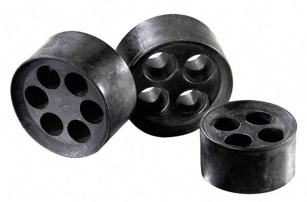 Wiska 10060452 MFD 25/02/060 Mehrfachdichteinsatz M25 2 x 4 - 6 mm Elastomer Schwarz 1 St.