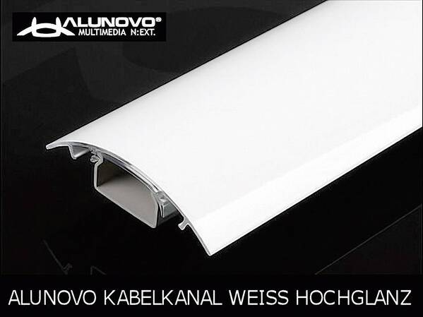Alunovo HW90-070 Kabelkanal (L x B x H) 700 x 80 x 20 mm 1 St. Weiß (glänzend)