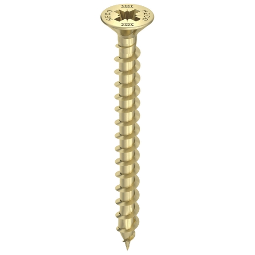 HECO TOPIX-plus 6,0 x 45, Senkkopf mit Frästaschen, Pozi-Drive, Variables Vollgewinde, verzinkt gelb, A3L