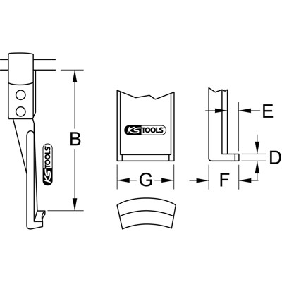 KSTOOLS® - Abzieherhaken, extrem schlanke Ausführung, 100mm, D=3,6mm