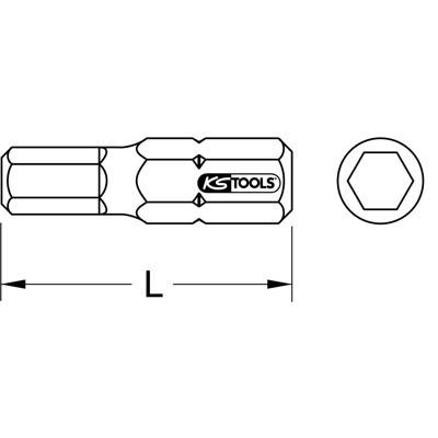 KSTOOLS® - 1/4" Bit Innensechskant, 25mm, 1/8", 5er Pack