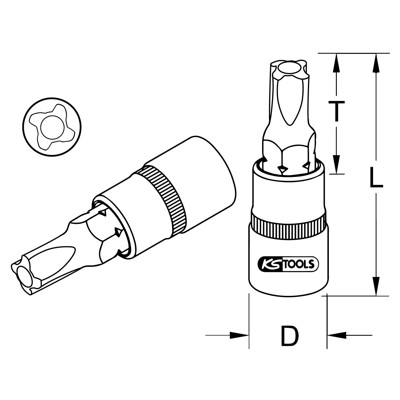 KSTOOLS® - 3/8" Bit-Stecknuss für MTS MORTORq®-Schrauben, MTS3