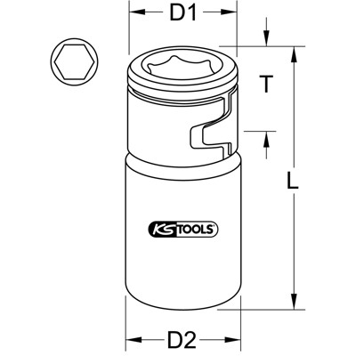 KSTOOLS® - 3/8" Bit-Adapter-Stecknuss, für Bits 10mm