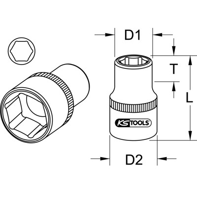 KSTOOLS® - 1/2" Sechskant-Stecknuss, lang, 5/8"