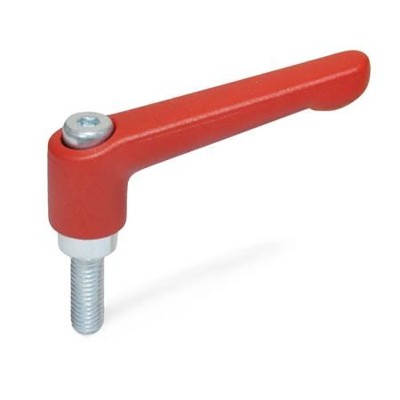 Ganter Norm® - 300.2-63-M6-20-RS Verstellbare Klemmhebel, Zink-Druckguss, Schraube Stahl verzinkt