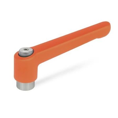 Ganter Norm® - 300.1-108-B12-OS Verstellbare Klemmhebel, Zink-Druckguss, Buchse Edelstahl