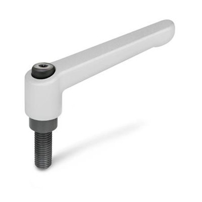 Ganter Norm® - 300-22-M4-16-SR Verstellbare Klemmhebel, Zink-Druckguss, Schraube Stahl brüniert
