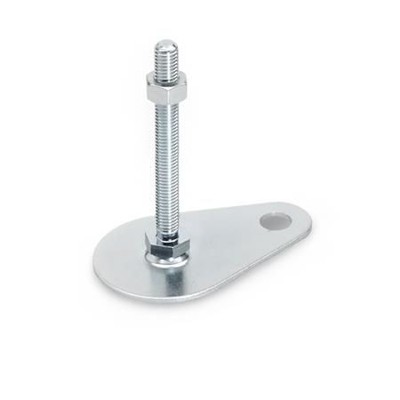 Ganter Norm® - 42-50-M10-100-A0-SK Stellfüße Stahl verzinkt, mit Befestigungslasche,Tropfenform