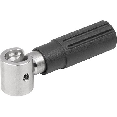 KIPP - ZYLINDERGRIFF UMLEGBAR, GR.4, INNENGEWINDE M08, L1=83, THERMOPLAST, KOMP:EDELSTAHL