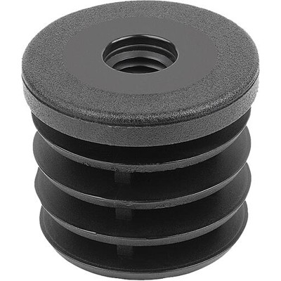 KIPP - GEWINDESTOPFEN, D=28, M10 POLYAMID, SCHWARZ, FÜR RUNDROHRE