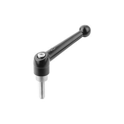 KIPP - KLEMMHEBEL GR.3 M10X60 ZINK, SCHWARZ SEIDENMATT, KOMP:EDELSTAHL