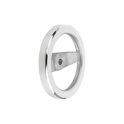 KIPP - 2-SPEICHENHANDRAD D1=100 PASSBOHRUNG MIT NUT D2=10H7, B3=3, T=11,4, ALUMINIUM, OHNE GRIFF