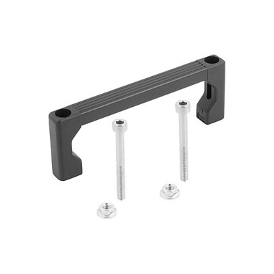 KIPP - BÜGELGRIFF A=100, L=115, H=40, FORM:A, ALUMINIUM SCHWARZ MATT UND ELOXIERT, KOMP:POLYAMID SCHWARZ, D=M05