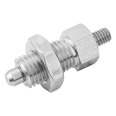 KIPP - ARRETIERBOLZEN OHNE RASTNUT GR.4 D1=M20X1,5, FORM:F, EDELSTAHL GEHÄRTET
