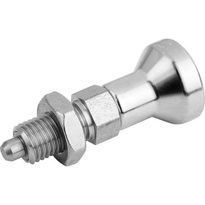 KIPP - ARRETIERBOLZEN GR.4 D1=M20X1,5, D=10, FORM:B O.RASTNUT, M.KONTERMUTTER, EDELSTAHL 1.4404 VERNICKELT,