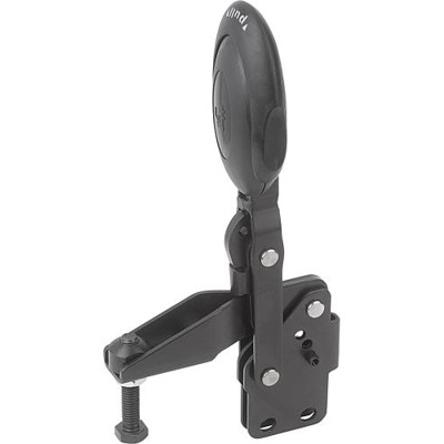 KIPP - SCHNELLSPANNER VERTIKAL MIT SICHERHEITSVERRIEG., FUß SENKRECHT F1=1350, VERSTELLB. ANDRUCKSPINDEL