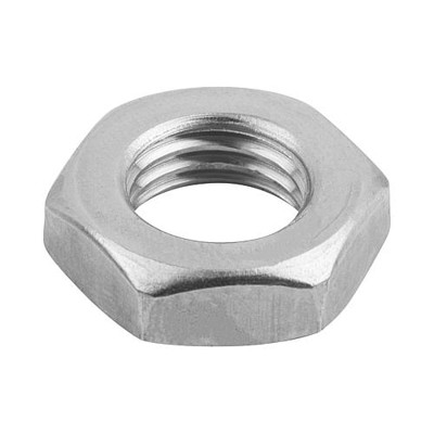 KIPP - SECHSKANTMUTTER NIEDRIGE FORM, DIN439 RECHTSGEWINDE M12, SW=19, EDELSTAHL A2 BLANK