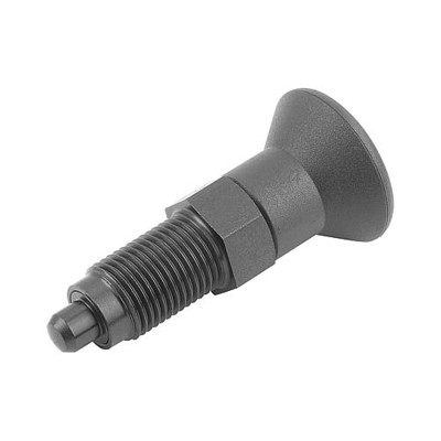 KIPP - ARRETIERBOLZEN PREMIUM MIT ZYL. ARRETIERSTIFT GR.2 D1=M12X1,5, D=6, FORM:A OHNE RASTNUT OHNE KONTERMUTTER,