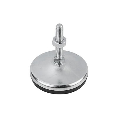 KIPP - STELLFUß, FORM:A M14X150, D=80, STAHL, KOMP:GUMMI
