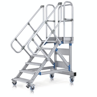 ZARGES - Treppe 5 Stufen, 60°, Stufenbreite 1000mm, beidseitiger Handlauf