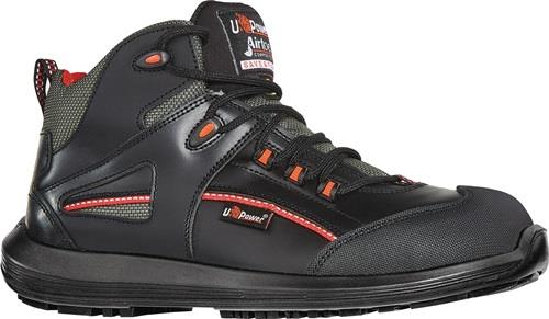 U.POWER Sicherheitsstiefel Teak Gr.44 schwarz/rot Leder S3 SRC ESD EN20345