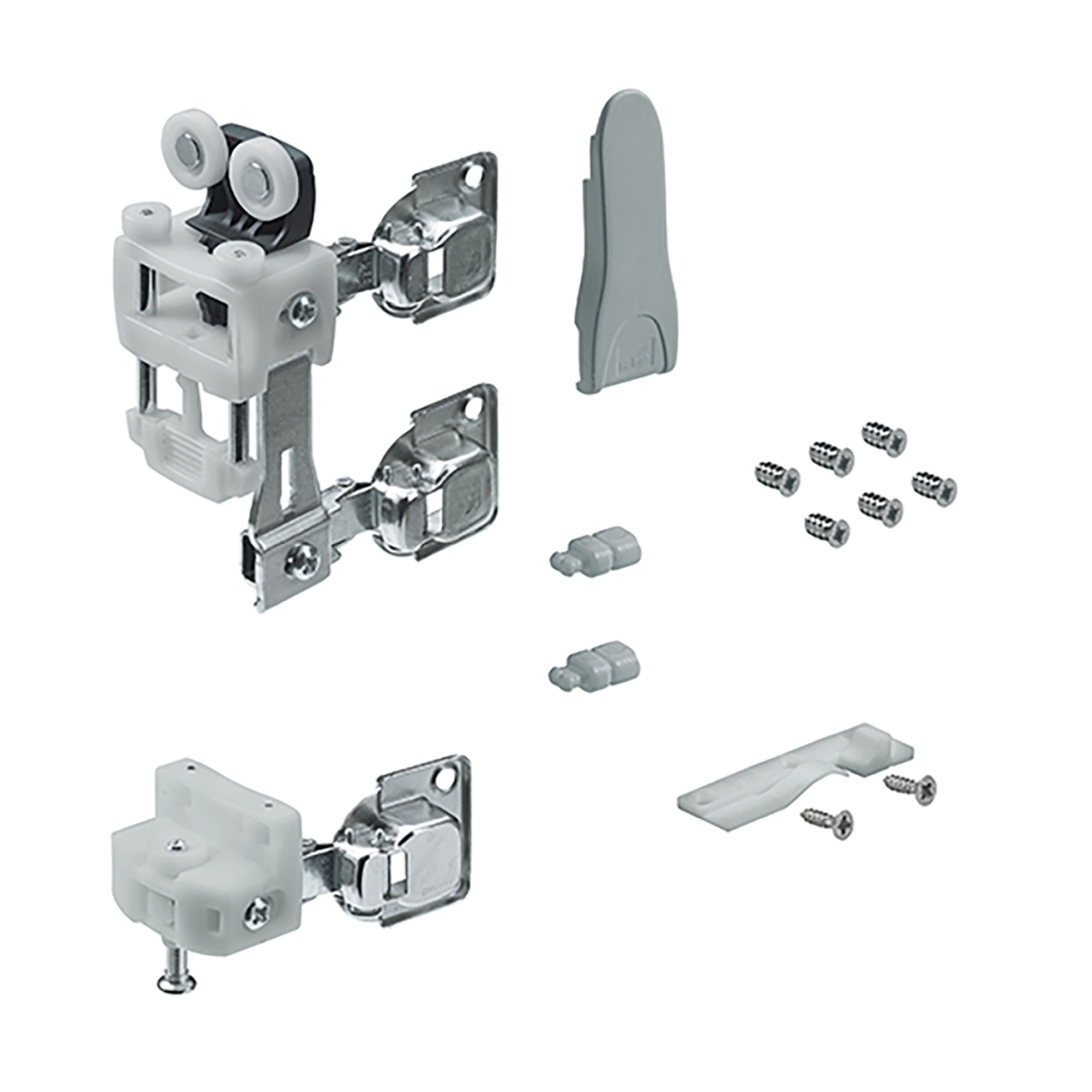 HETTICH WingLine L, Laufteilset mit unterer Führung ohne Schließautomatik, 25 kg , weiß, rechts, 9278603 – Bild 2