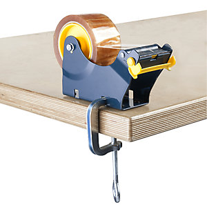 Tischabroller für Selbstklebeband, mit Zwingenbefestigung, für Bandbreiten bis 50 mm, VE 1 Stk.