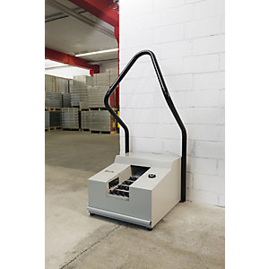 Trocken-Sohlenreinigungs-Maschine SOLAMAT 90, Länge 560 mm, ESD-Bürsten, grau.